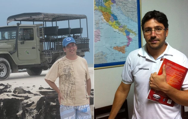 À esquerda, o guia turístico Luca Palmieri. À direita, o professor de italiano Emanuele Bani.