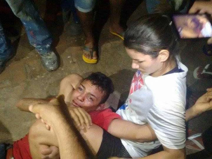 O assaltante Wesley de Sousa foi imobilizado pela lutadora e depois preso em flagrante pela polícia. (Foto: Divulgação/ WhatsApp)