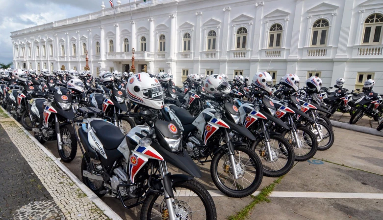Nove motocicletas reforçam a segurança de Paço do Lumiar e adjacências.