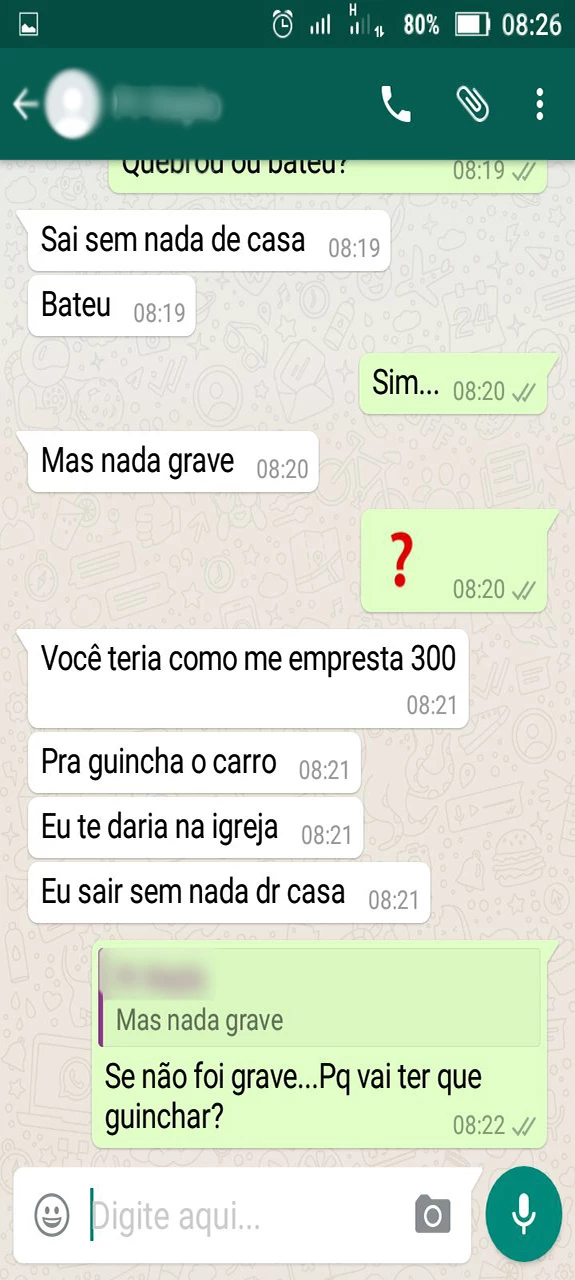 Bandidos usaram a conta da vítima no WhatsApp para tentar aplicar golpe. / Foto: Reprodução.