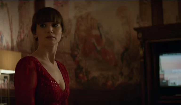 Jennifer Lawrence como Dominika Egorova em Operação Red Sparrow.