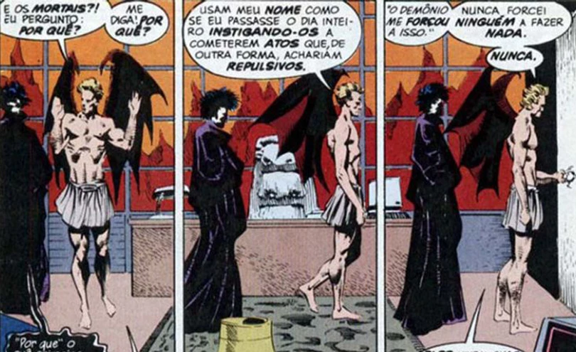 A primeira aparição oficial de “Lucifer Morningstar” foi em Sandman #4. Foto: Reprodução