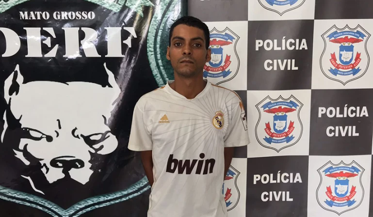 O suspeito foi identificado como Maycon Douglas Araújo Almeida.