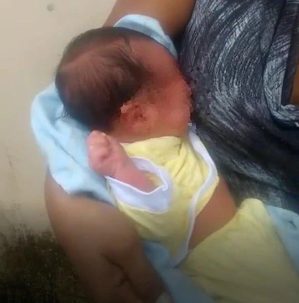 A criança foi encontrada por populares na rua 5 do bairro Cidade Operária, em São Luís. / Foto: Reprodução.