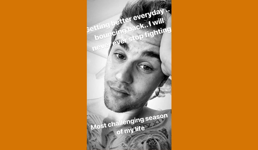 Desabafo de Bieber no Instagram.