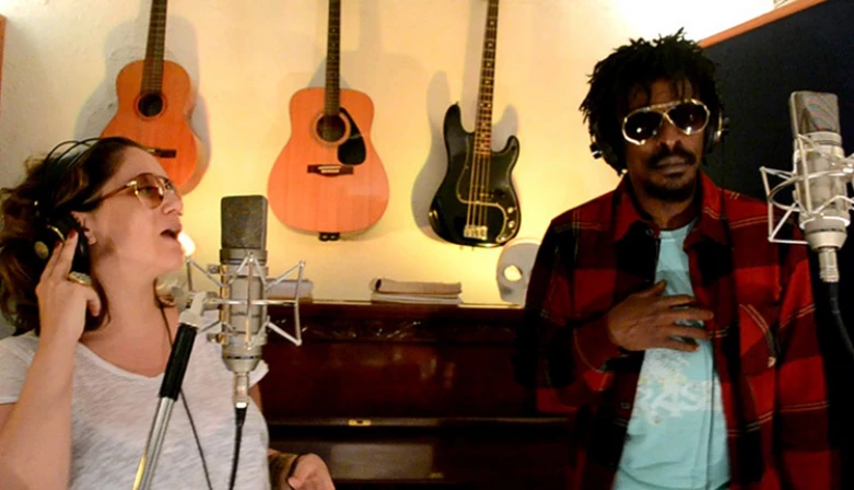 Maria Rita e Seu Jorge em estúdio