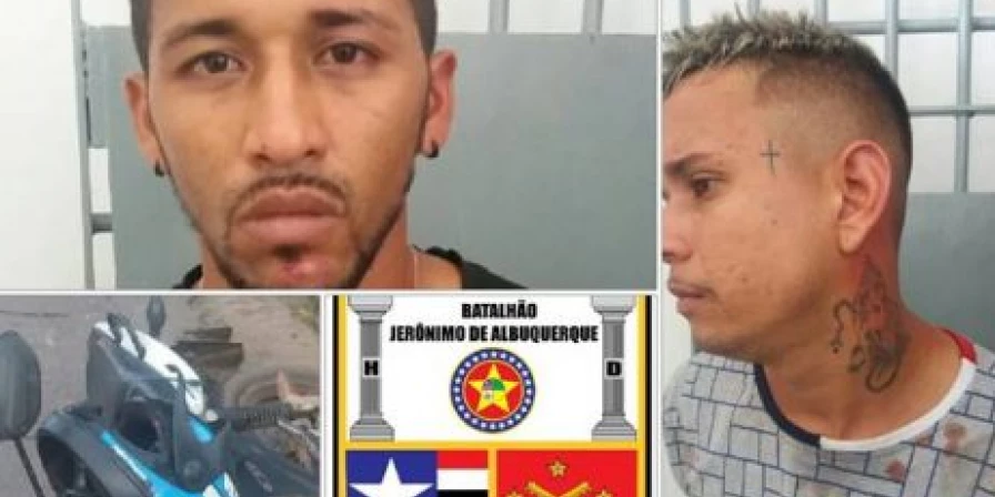 Waslley dos Santos Nascimento e Elias Furtado Lopes foram presos após uma perseguição com a polícia.