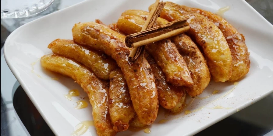 Banana frita com canela