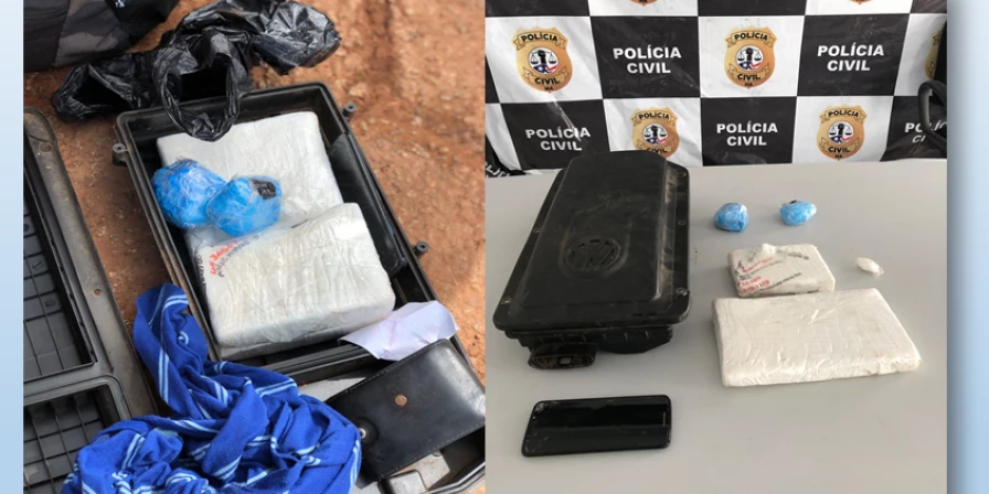 Cocaína foi localizada dentro de uma mala.