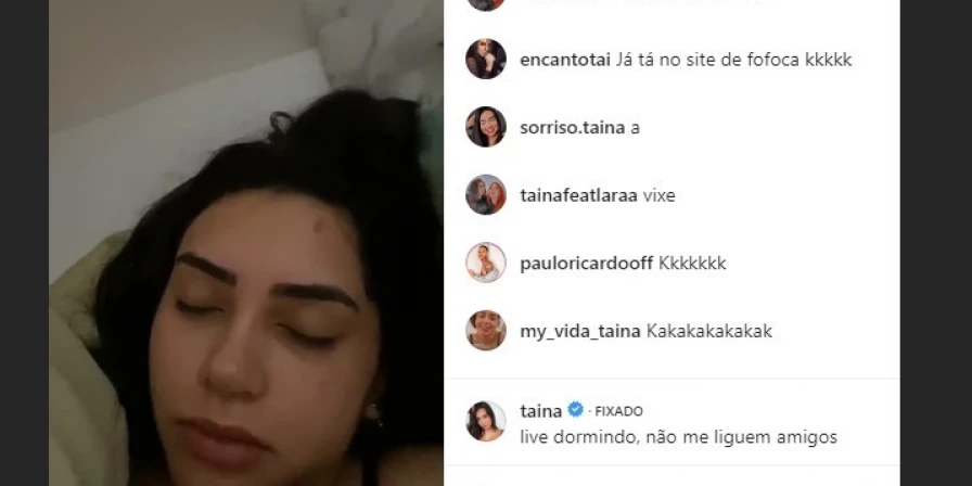 Mais de 20 mil pessoas acompanharam a live de Tainá Costa dormindo.