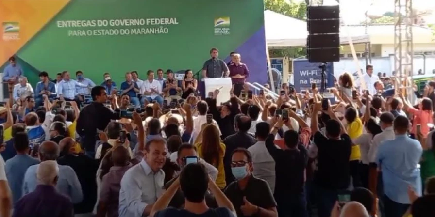 O presidente Jair Bolsonaro durante visita a Imperatriz.
