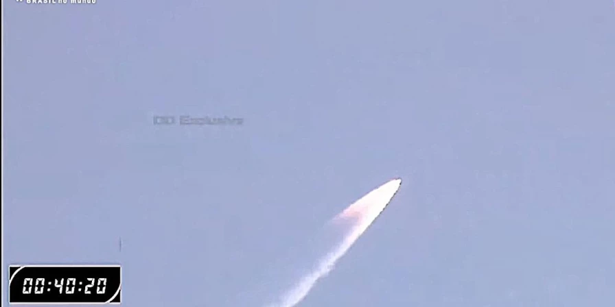 Momento em que o satélite entrou em órbita.