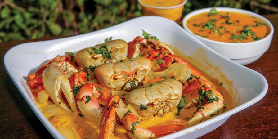 Caranguejo com pirão.
