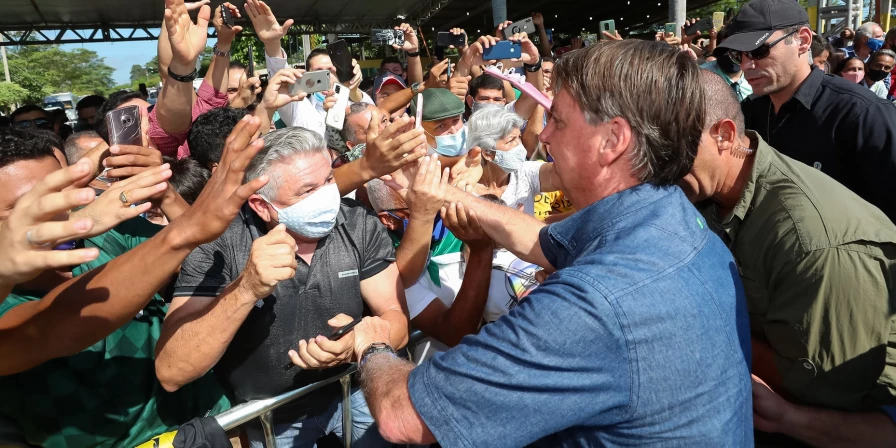 O presidente Jair Bolsonaro durante visita a Açailândia.