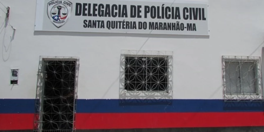 Delegacia de Santa Quitéria do Maranhão para onde o suspeito foi encaminhado.