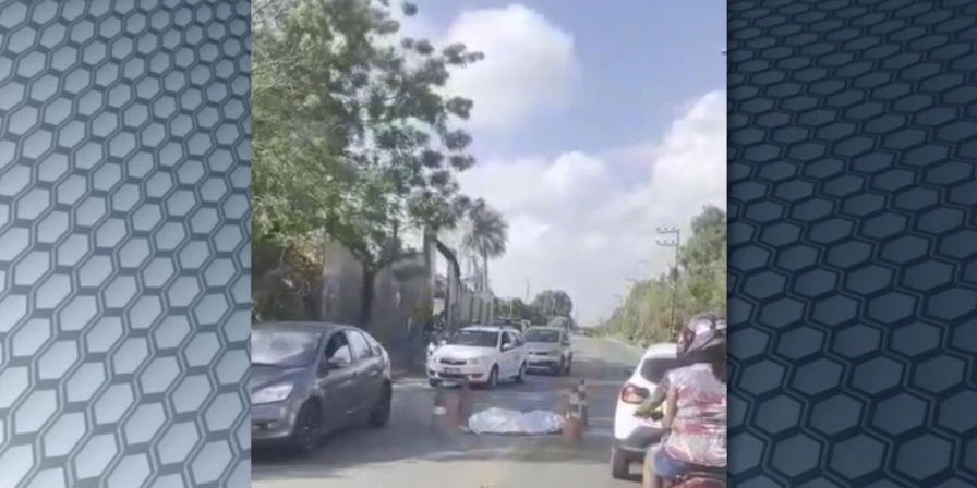 Acidente deixou o trânsito no local um pouco congestionado.