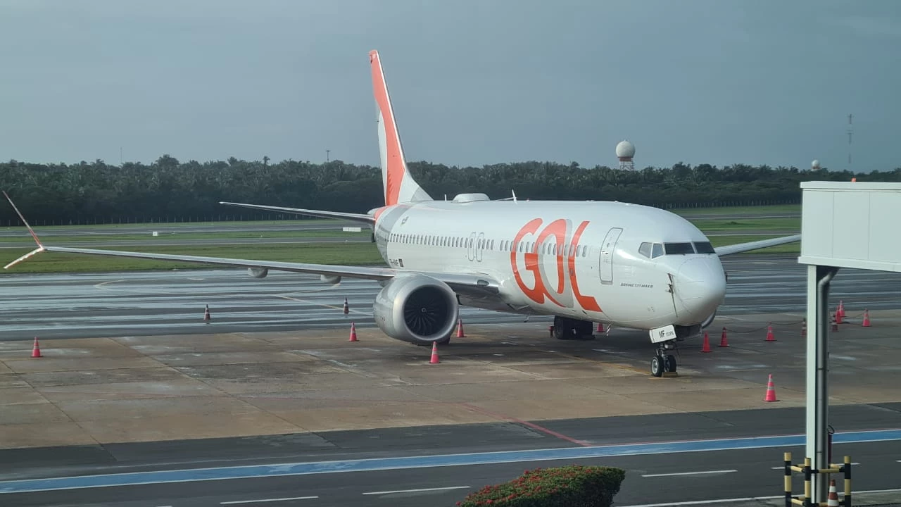 Avião da Gol deveria ter decolado de São Luís hoje às 4h25. Foto: Douglas Pinto/TV Mirante.