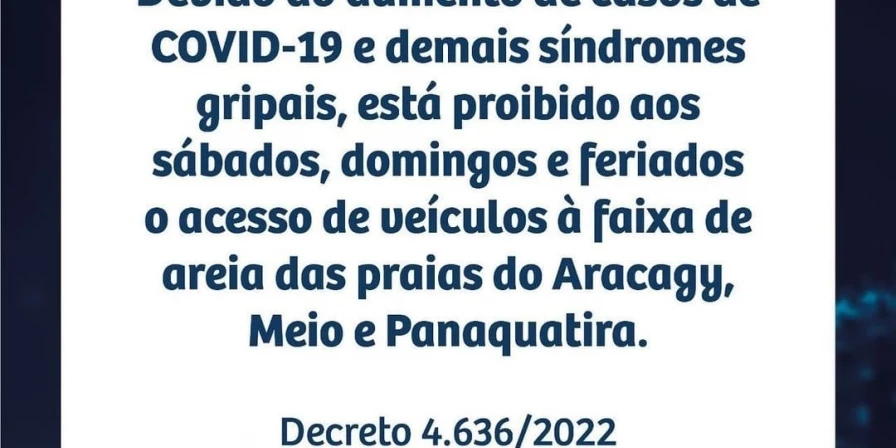 Decreto proíbe veículos na faixa de areia de três praias de São José de Ribamar