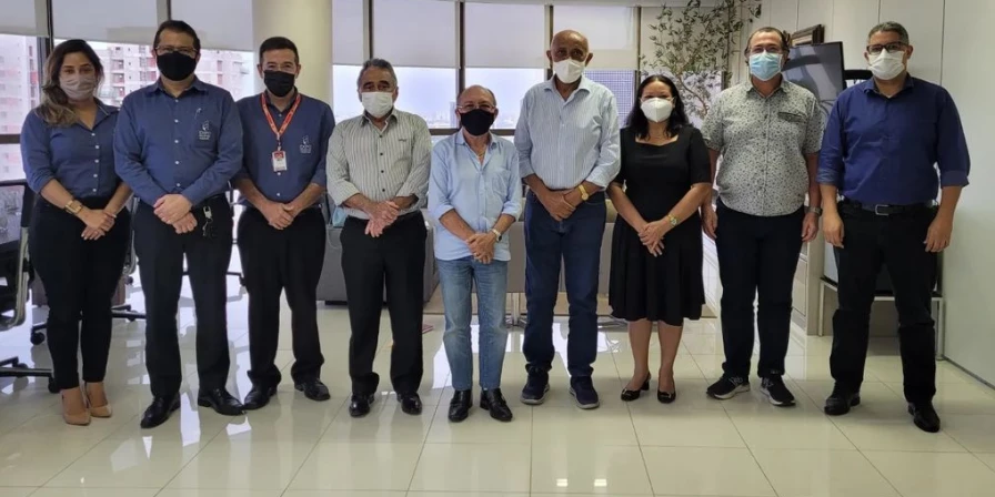 Representantes da Fiema e Fecomércio durante reunião que confirmou participação do Sistema Comércio como correalizador da Expo Indústria