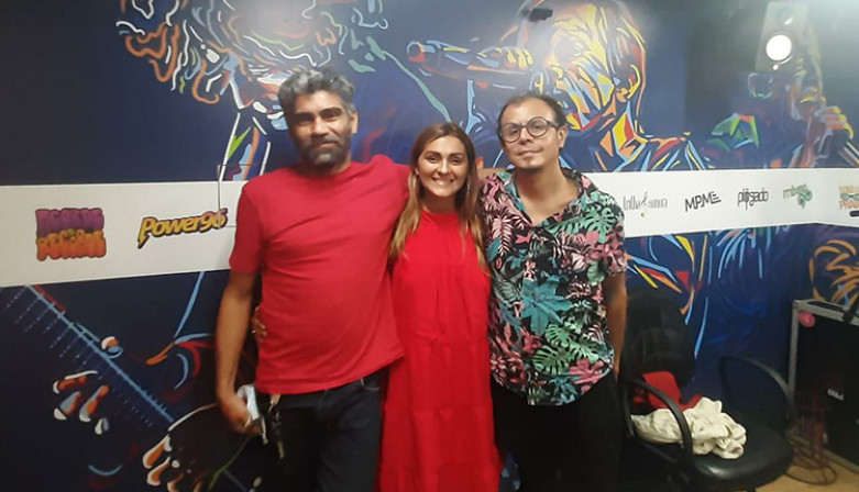 Walter Reis, Aylan Carvalho e Beto Ehing no Troca de Ideia, no Plugado, na Mirante FM. Foto: Divulgação (Coletivo Cadê o Circo)