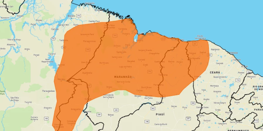 Alerta laranja vale até esta quarta-feira (19).