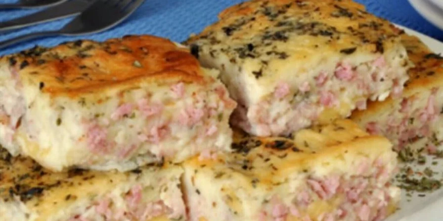 Torta salgada de presunto e queijo