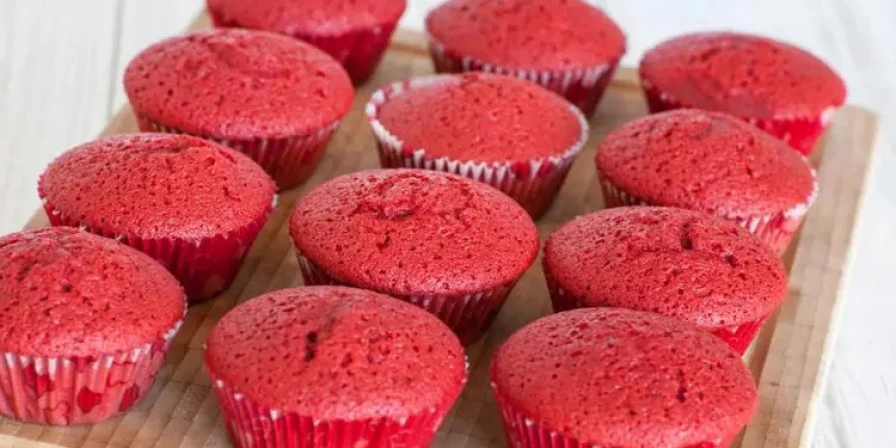 Cupcake rosa de beterraba