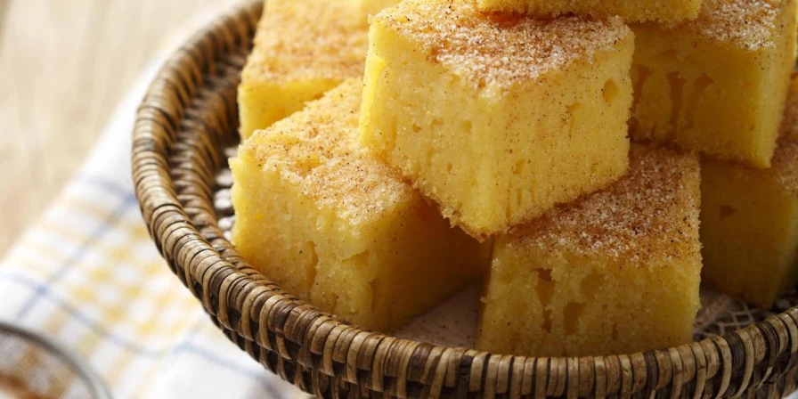 Bolo de fubá fofinho.
