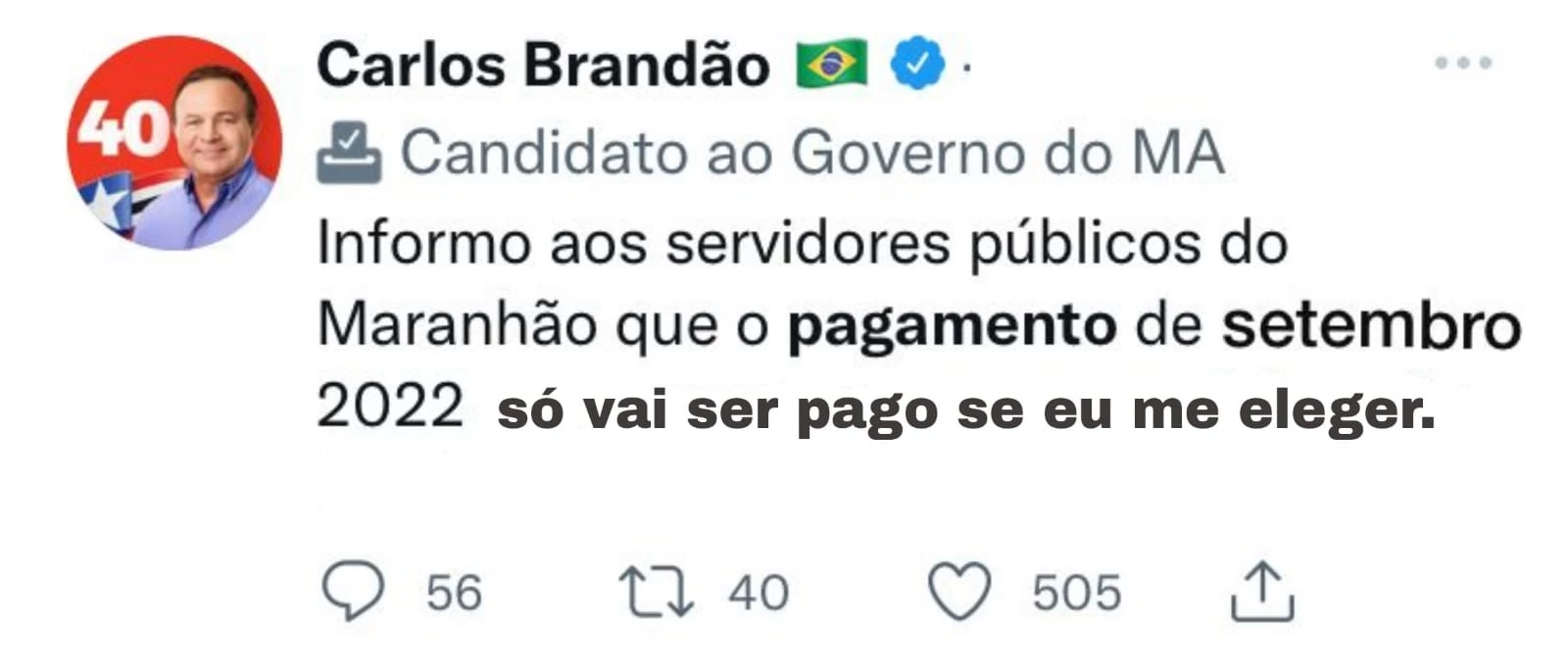 É FAKE! Brandão não anunciou antecipação de salário - Gilberto Léda