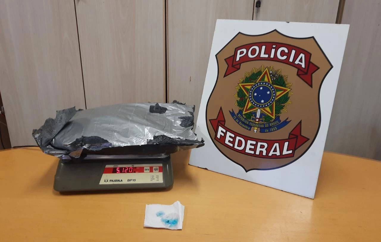 Segundo a PF, a droga foi identificada durante a fiscalização das bagagens despachadas, usando um aparelho de raio X. (Foto: Divulgação/Polícia Federal)