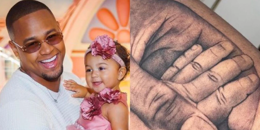 Léo Santana faz tatuagem para homenagear sua filha.