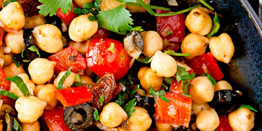 Salada de Grão de Bico com Legumes