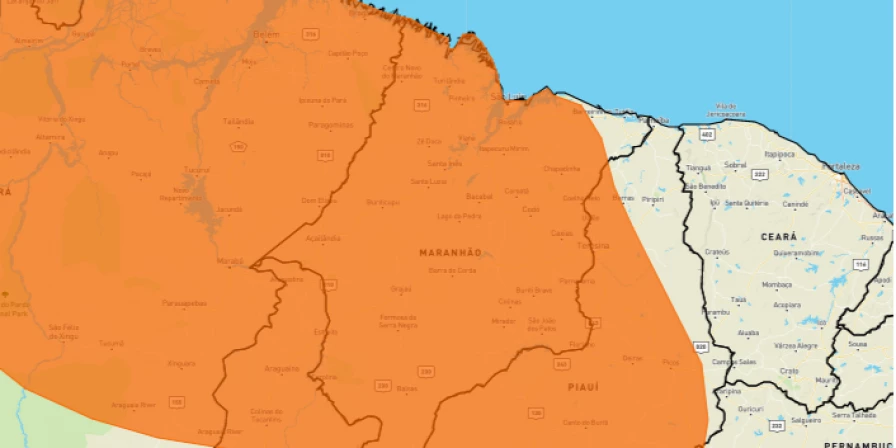 O alerta vai até esta segunda-feira (7).