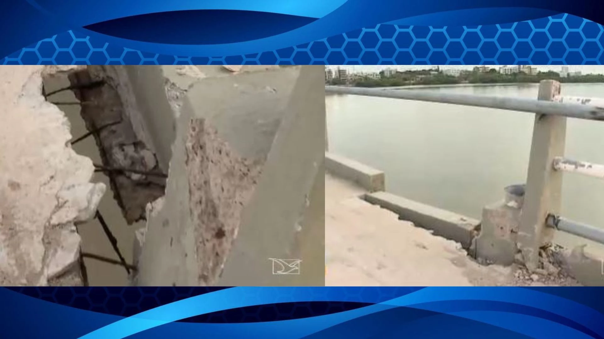 Parapeito e concreto quebrados são motivos de preocupação. Foto: Reprodução/TV Mirante.