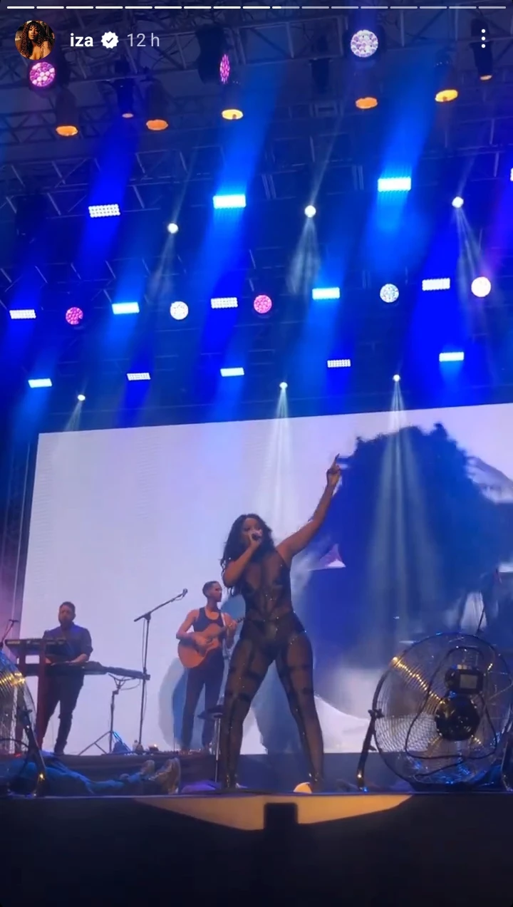 Iza no palco do Tim Music Maranhão. Foto: Instagram/reprodução
