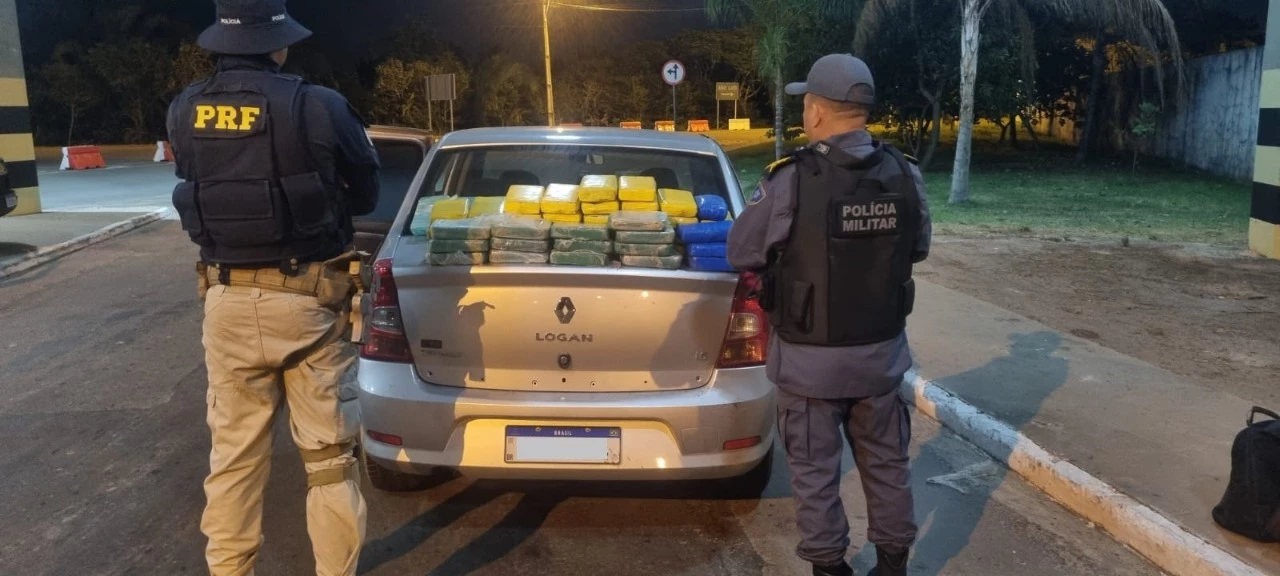 Droga apreendida na BR-135, em São Luís. Foto: Divulgação/PRF-MA.