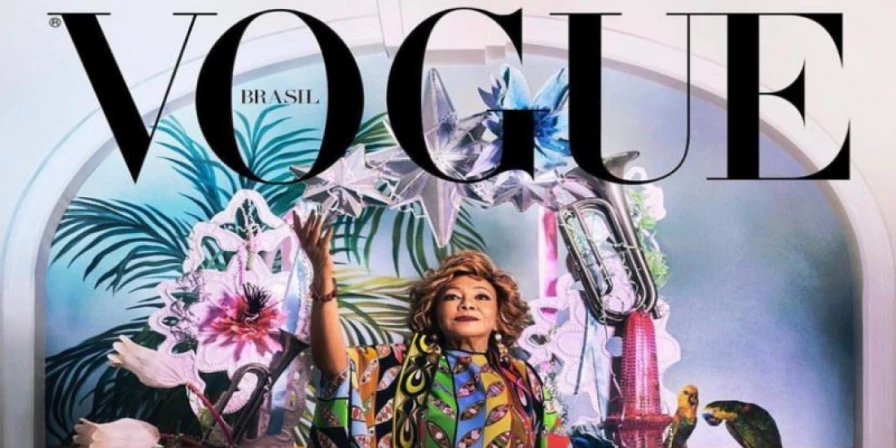 Alcione estampa a capa da revista Vogue Brasil