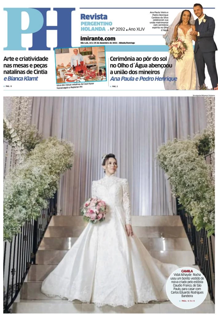 A NOIVA de dezembro, Camila Athayde Rocha, é o destaque de Capa do PH Revista deste fim de semana