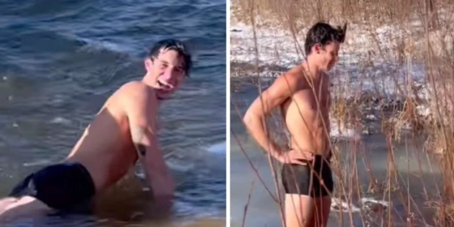 Além de mostrar o corpinho, Shawn também mostrou que é corajoso.