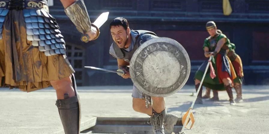 Russell Crowe ficou conhecido pela sua atuação em "Gladiador", longa dos anos 2000.