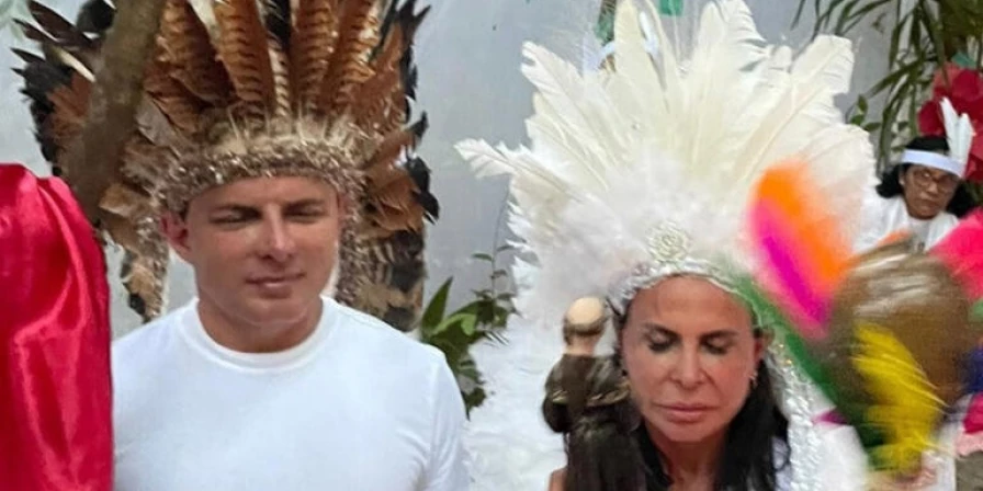 Gretchen e Esdras durante o casamento