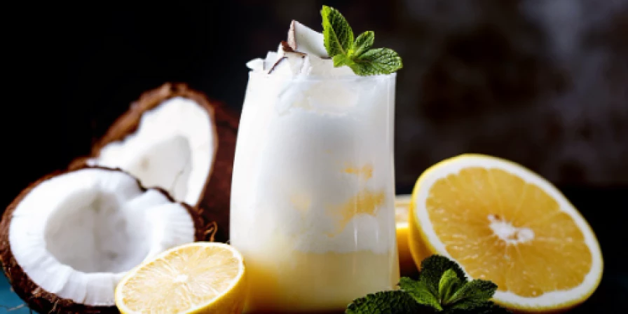 Suco de limão com coco.