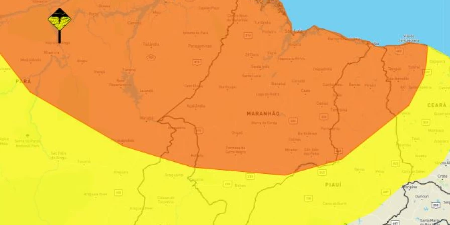 Maranhão tem alertas laranja e amarelo,
