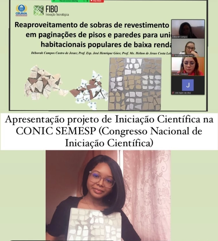 Apresentação da acadêmica de Arquitetura e Urbanismo, Débora Campos de Castro. / Foto: Divulgação/Ceuma.