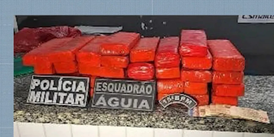 Droga apreendida durante a ação policial.