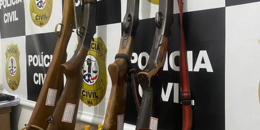Imagem do material apreendido na ação policial.