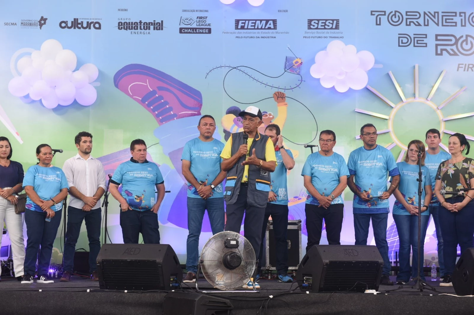 O presidente da FIEMA e diretor regional do SESI, Edilson Baldez, destaca a relevância do Torneio SESI de Robótica para o Estado. (Foto: Divulgação / SESI)