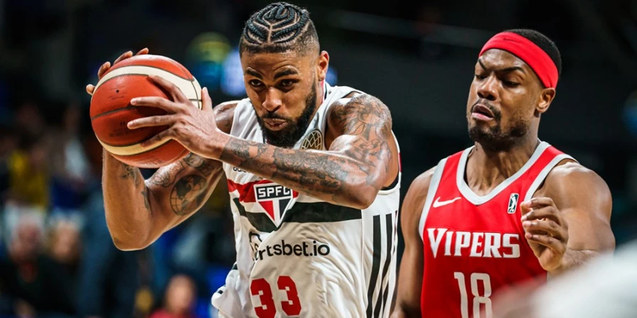 Lance da partida entre São Paulo e Rio Grande Valley Vipers.
