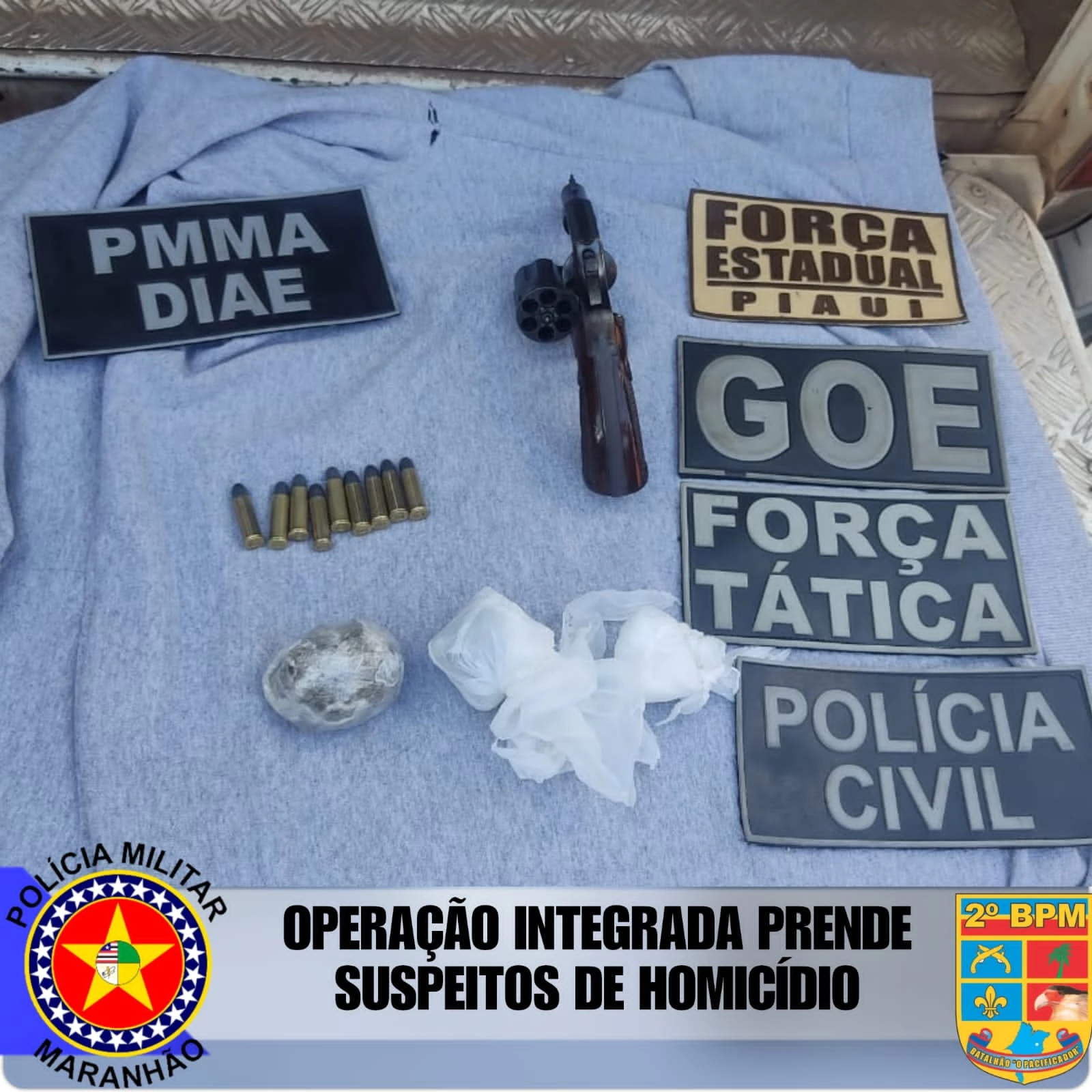 Material apreendido pela polícia. Foto: Divulgação / PMMA