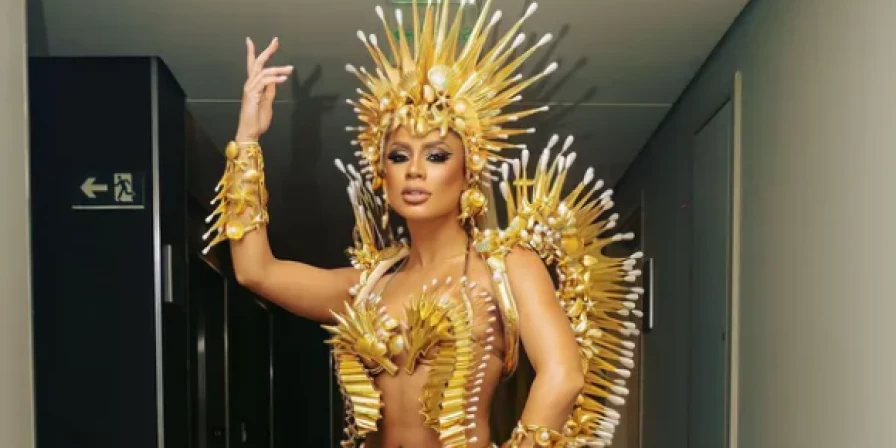 Lexa no desfile da Unidos da Tijuca em 2023.